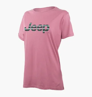 Футболка женская Jeep T-Shirt Oversize Striped Print Turn Pink O102611-P490