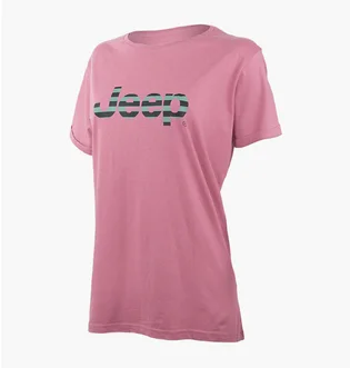 Футболка женская Jeep T-Shirt Oversize Striped Print Turn Pink O102611-P490