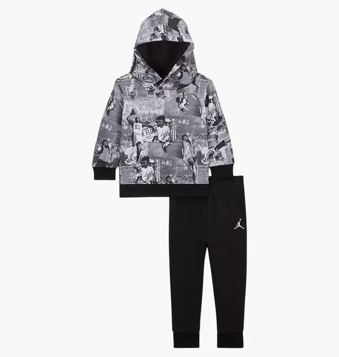 Спортивный костюм детский Air Jordan Brooklyn Aop Grey/Black 85D324-023