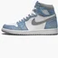 Кроссовки мужские Air Jordan 1 Retro High Og White/Light Blue 555088-402