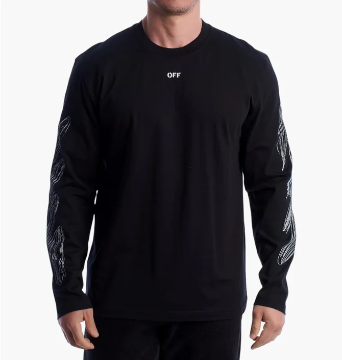 Лонгслив мужской Off-White Virgil Abloh Black 44MAB086G5J0051001
