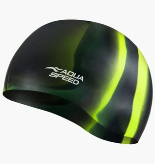 Шапочка для плавания Aqua speed Bunt 8842 Black/Green 113-34