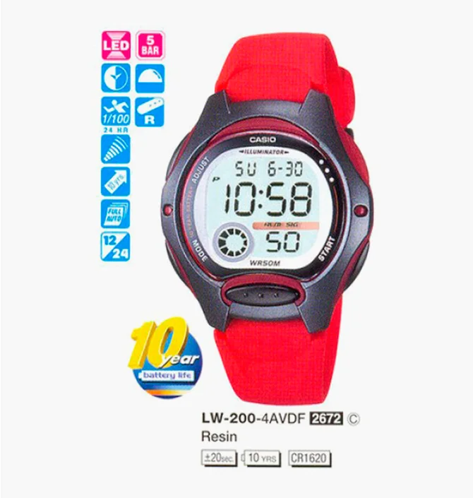 Годинник жіночий Casio LW-200-4A