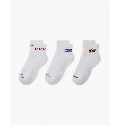 Носки унисекс Nike U Nk Everyday Plus Cush Ankle White (3 пары) DH3827-902