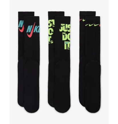 Шкарпетки унісекс Nike Everyday Plus Cushioned Black (3 пари) DH3822-910