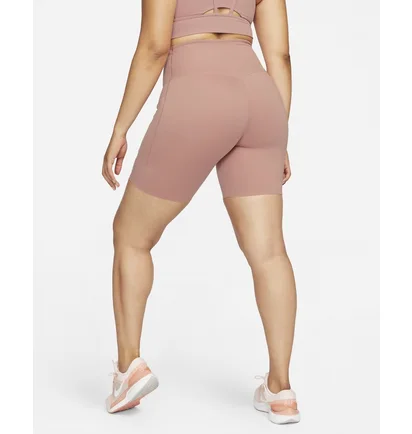 Топ женский Nike Go WomenS Firm-Support High-Waisted 8 Biker Shorts With Pockets Peach DQ5923-618