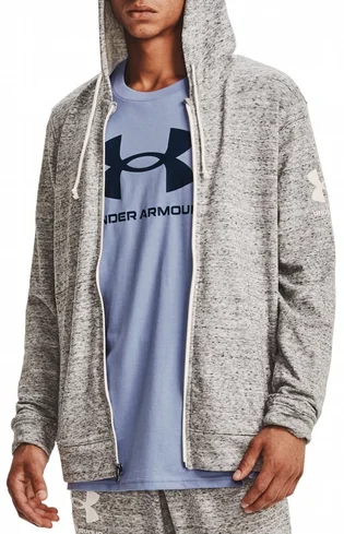 Толстовка мужская Under Armour Hooded Sweatshirt Ua Rival Terry Fz Hd Grey 1361606-112