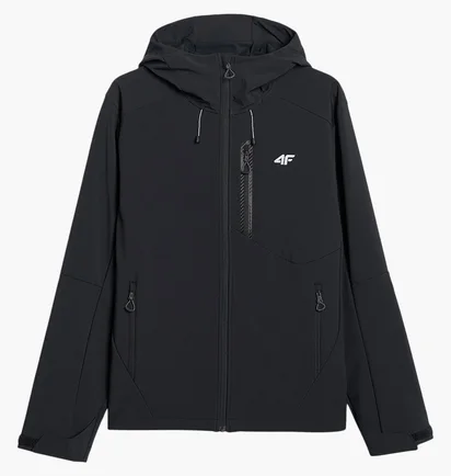 Куртка чоловіча 4F Windproof Membrane 8000 Softshell Black 4FRAW25TSOFM506-20S