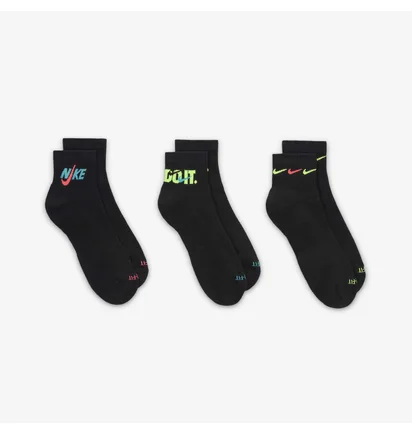 Носки унисекс Nike Everyday Plus Cushioned Black (3 пары) DH3827-910
