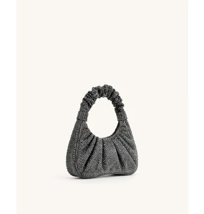 Сумка жіноча JW PEI Gabbi Artificial Crystal Medium Ruched Hobo Handbag Grey BB2023BG70167JWP