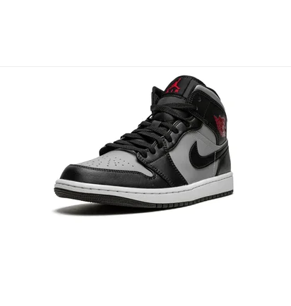 Кроссовки мужские Air Jordan 1 Mid Black/Grey 554724-096