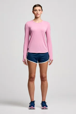 Лонгслив женский Saucony Stopwatch Long Sleeve Pink SAW800486-ORH