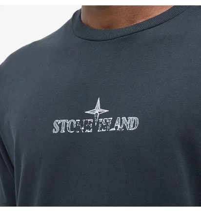Футболка чоловіча Stone Island Stamp Centre Logo T-Shirt Blue 79152NS81-V0020