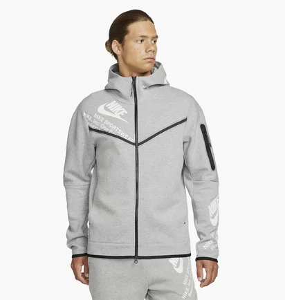 Толстовка чоловіча Nike Mens Graphic Full-Zip Hoodie Grey Dm6474-063