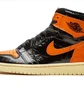 Кроссовки мужские Air Jordan 1 Retro High Og Black/Orange 555088-028