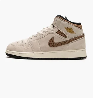 Кроссовки детские Air Jordan 1 Mid Se Brown Elephant Beige DZ5369-102