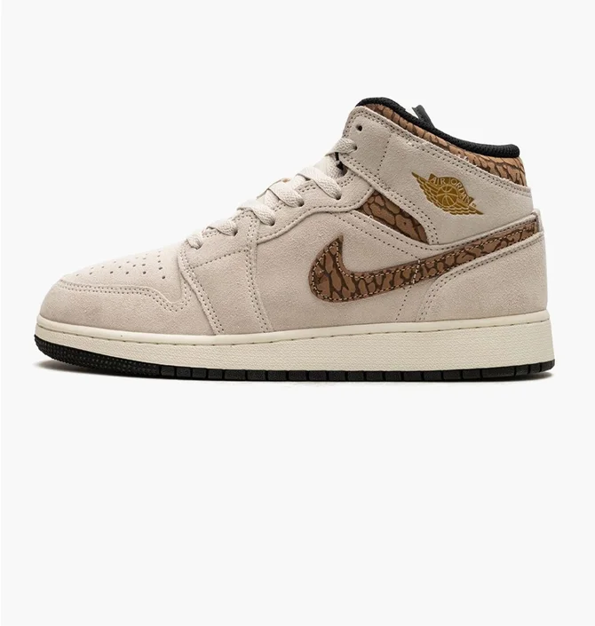 Кроссовки детские Air Jordan 1 Mid Se Brown Elephant Beige DZ5369-102