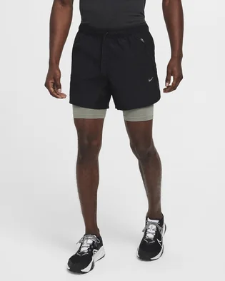 Шорты мужские Nike Stride Running Division 5 Dri-Fit Water-Repellent 2-In-1 Running Shorts Black FZ1135-010
