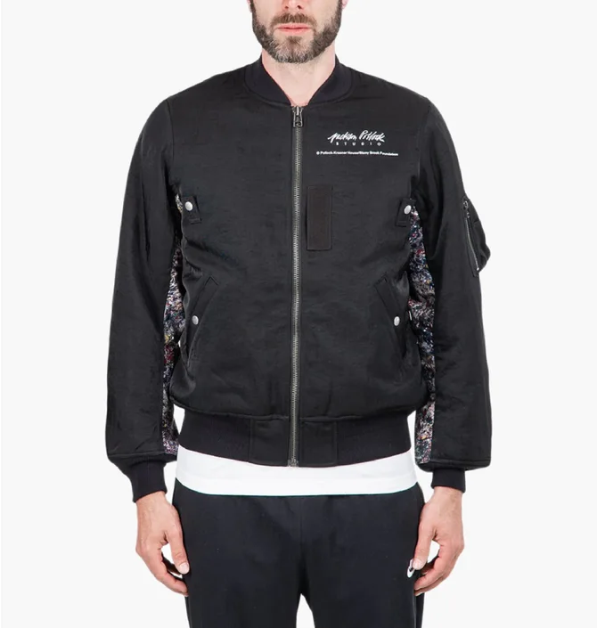 Бомбер чоловічий Medicom Adam Et Rope X Jackson Pollock Studio Splash Jacket Black GML-MA-1-JACKET