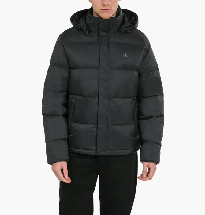 Пуховик мужской Calvin Klein Long Sleeve Removable Hooded Inflatable Black LZ04RD594G