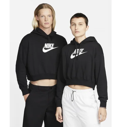 Худи женское Nike Sportswear Club Fleece WomenS Oversized Crop Graphic Hoodie Black DQ5850-010