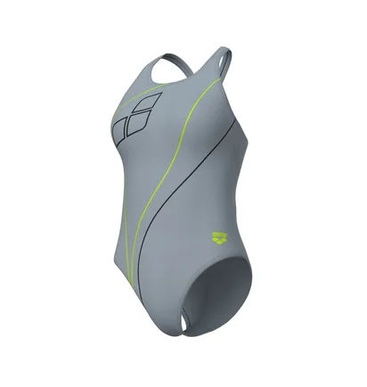 Купальник женский Arena Trail Swimsuit V Back Grey 009022-520