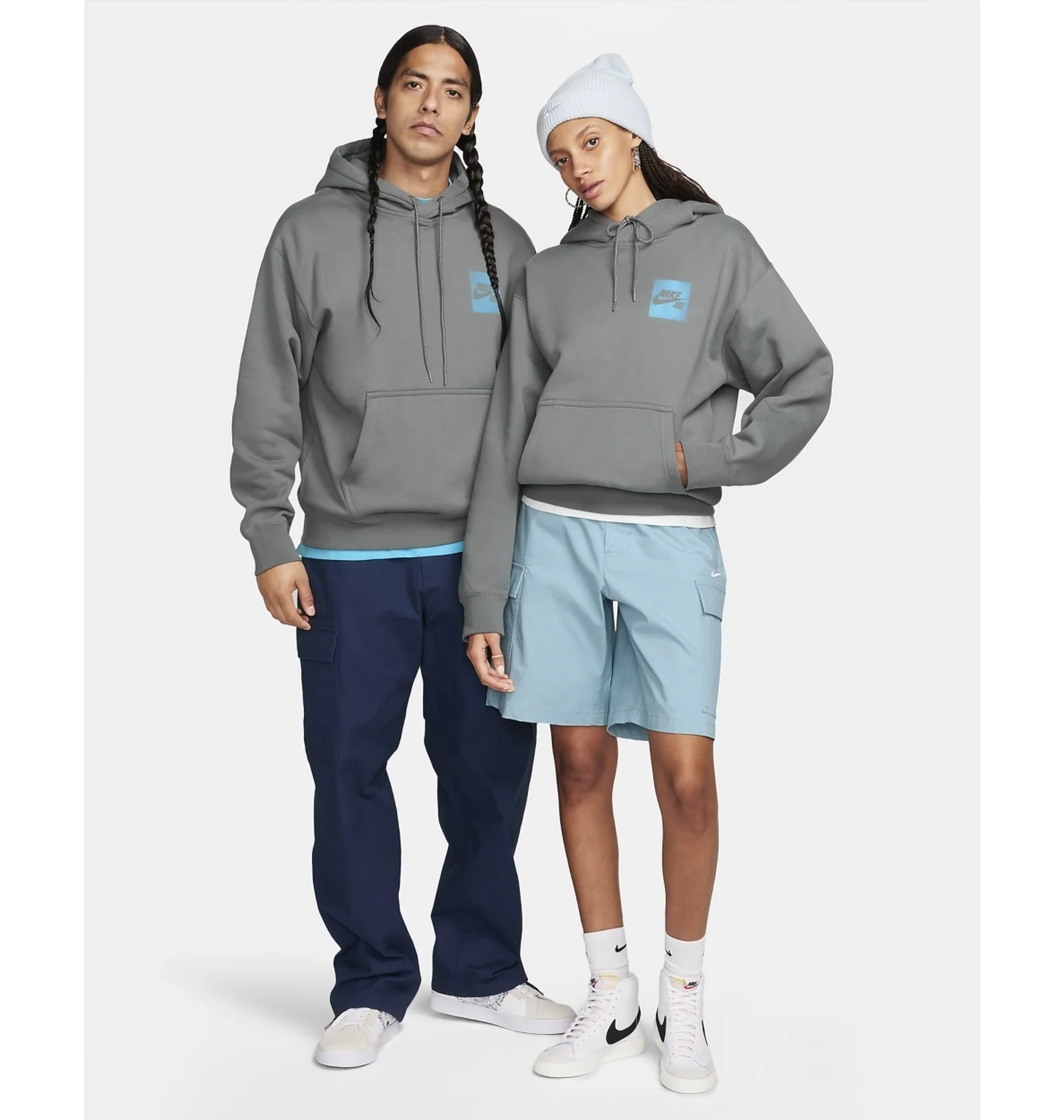 ᐉ Худі унісекс Nike Sb Fleece Pullover Skate Hoodie Grey FQ2194