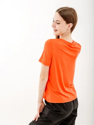 Футболка жіноча AUSTRALIAN Logo Flowers Tee Jersey V Orange LSDTS0027-119