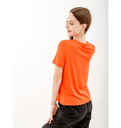 Футболка женская AUSTRALIAN Logo Flowers Tee Jersey V Orange LSDTS0027-119