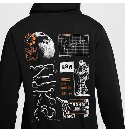 Худі чоловіче Nike Club Ft Moon Gfx Black HQ8594-010