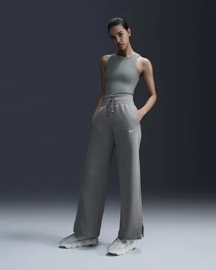 Штани жіночі Nike Sportswear Phoenix Fleece High-Waisted Wide-Leg Sweatpants Grey DQ5615-320