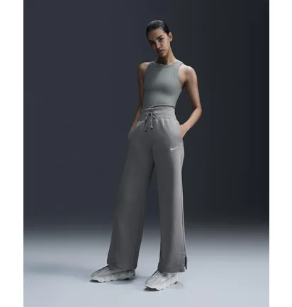 Штани жіночі Nike Sportswear Phoenix Fleece High-Waisted Wide-Leg Sweatpants Grey DQ5615-320