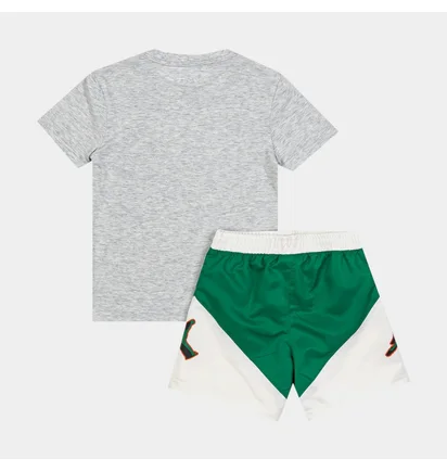 Спортивный костюм детский Air Jordan Stacked Play Short Grey/Green 85D768-E1P