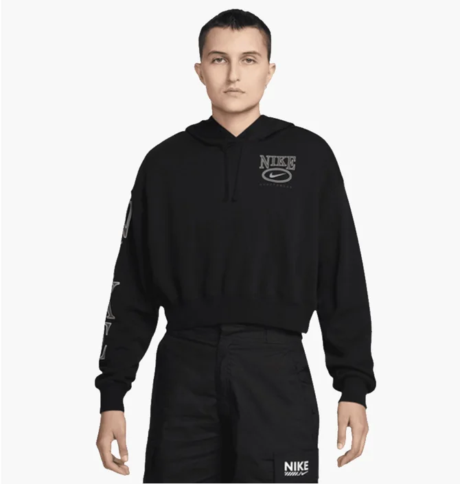 Худи унисекс Nike Sportswear Club Fleece Oversized Graphic Crop Black HJ0925-010
