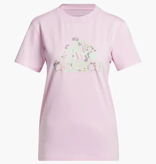 Футболка женская Adidas Floral Badge Of Sport Graphic Pink IZ4224