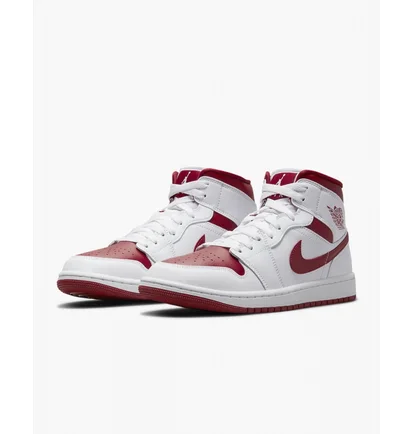 Кроссовки женские Nike Air Jordan 1 Mid Reverse Chicago Red W White Bq6472-161