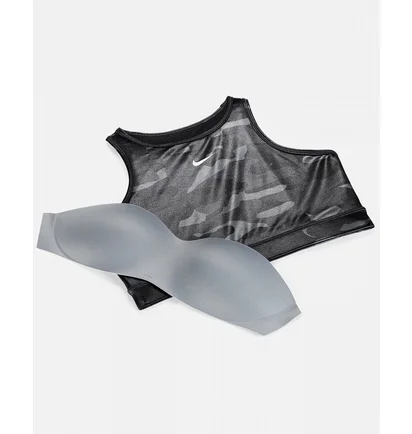 Топ жіночий Nike Womens Medium-Support 1-Piece Pad High-Neck Sports Bra Black/Camo Dd1199-068