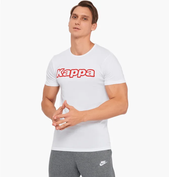 Футболка мужская Kappa Mezza Manica Girocollo Con Stampa Logo Pet White K1335-BIANCO
