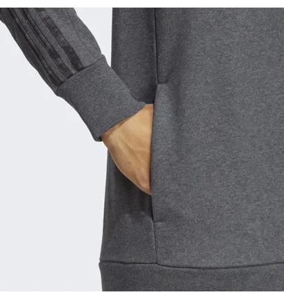 Толстовка мужская Adidas Essentials French Terry 3-Stripes Full-Zip Hoodie Grey Ic9837