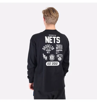 Лонгслів чоловічий Nike Nba Brooklyn Nets Courtside Black DA5887-010