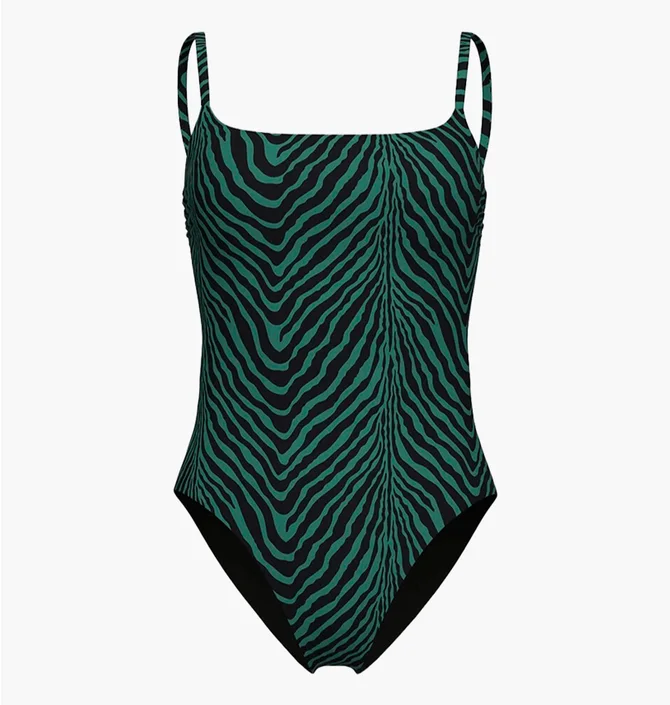 Купальник жіночий Arena Water Print Green/Black 009398-506