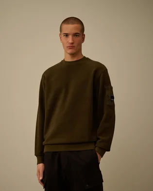 Свитшот мужской C.P. Company Emerized Diagonal Fleece Olive 19CMSS249A006614G-683