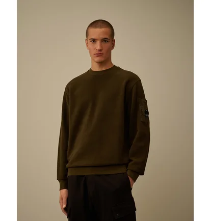 Світшот чоловічий C.P. Company Emerized Diagonal Fleece Olive 19CMSS249A006614G-683