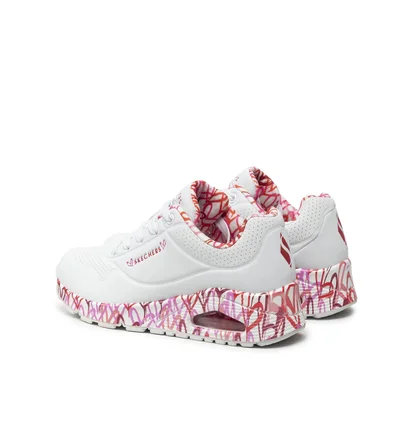 Кроссовки женские Skechers Uno Loving Love White 155506-WRPK