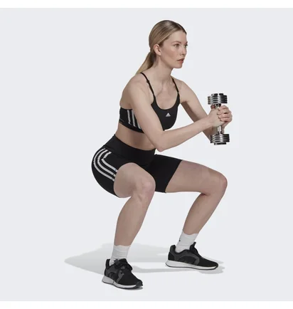 Шорты женские Adidas Training Essentials 3-Stripes High-Waisted Short Leggings Black HK9964
