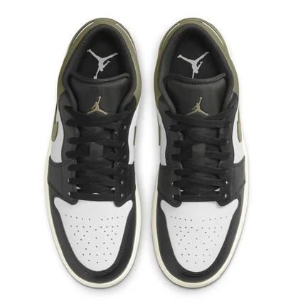 Кроссовки мужские Air Jordan 1 Low White/Olive 553558-092