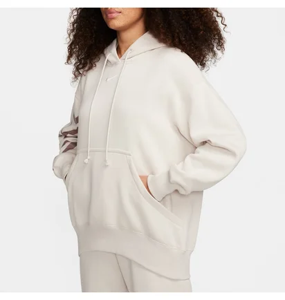 Худи женское Nike Nsw Phnx Flc Os Logo Hdy Beige FQ7042-104