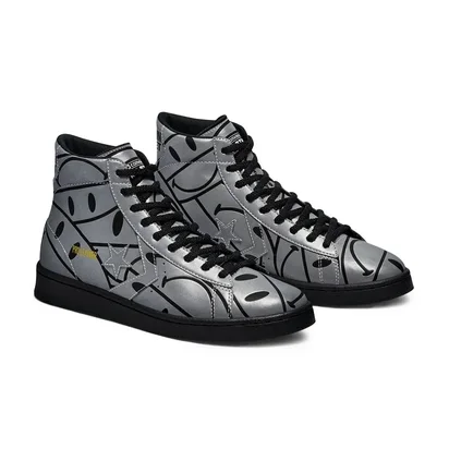 Черевики унісекс Converse X Chinatown Market Pro Leather High All Over Smiley Grey 171252C