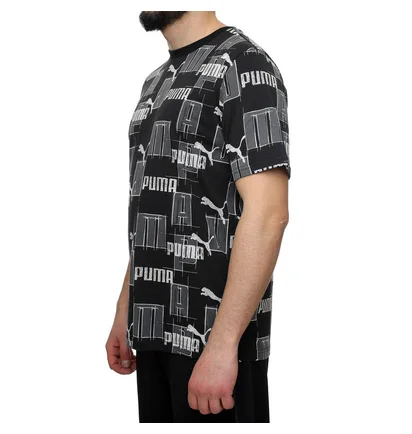 Футболка чоловіча Puma Ess+ Logo Lab Aok Tee Black/Grey 678982-01