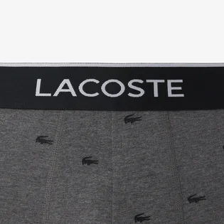 Трусы мужские Lacoste Logo Waist Trunks Black/Grey (3 шт) 6H1294-51